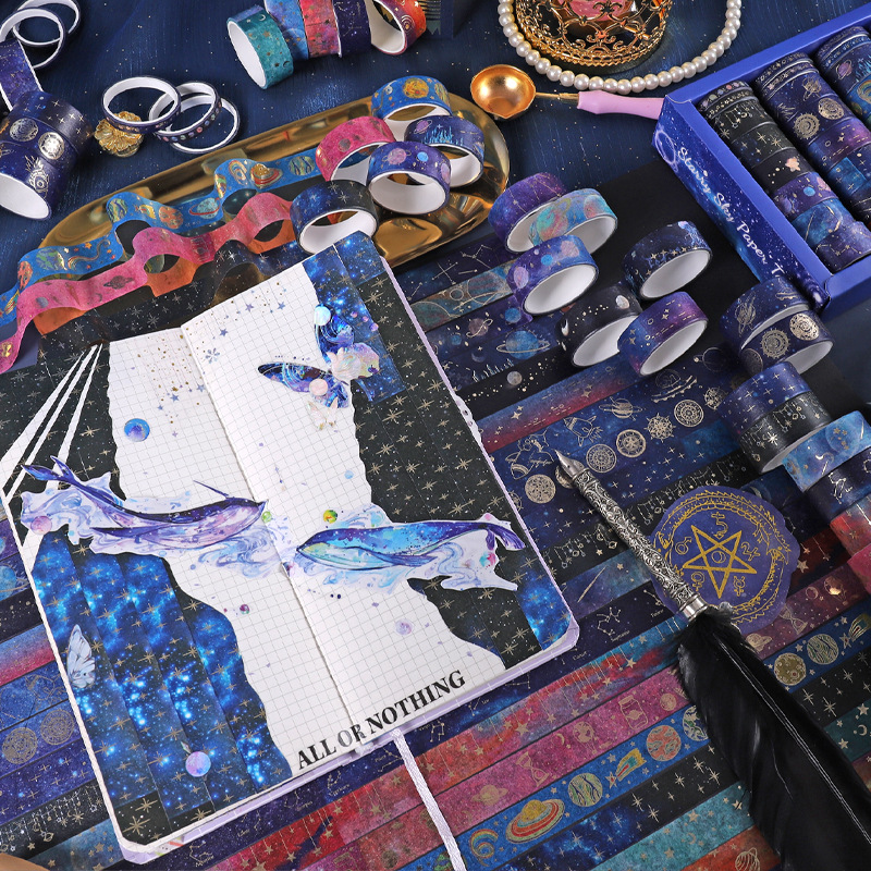 Sparkling Star River Gold Foil Washi Tape